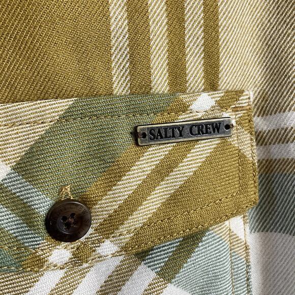 Salty Crew Long Haul Flannel Plaid Long Sleeve Button Down Shirt Mens Size XS - Picture 4 of 7